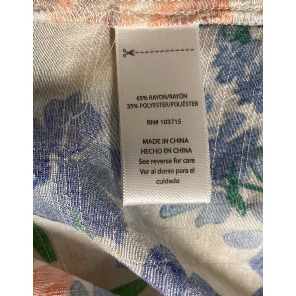 Zac & Rachel Floral Sleeveless Tie Front Button Up Shirt Womens Size Large - Picture 8 of 9